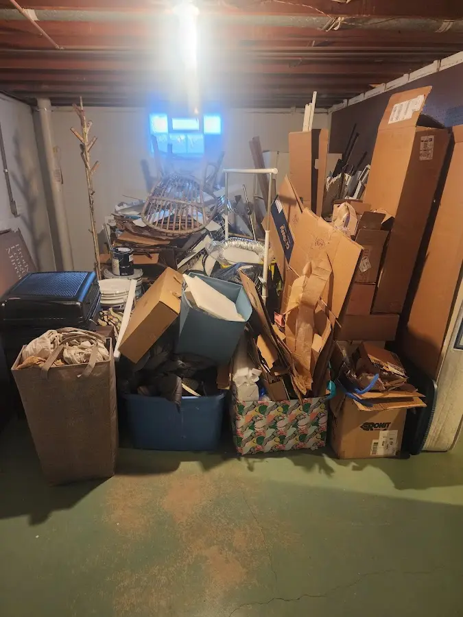 Roll-off dumpster container at job site for 6 Yard Dumpster Rental in Topsfield